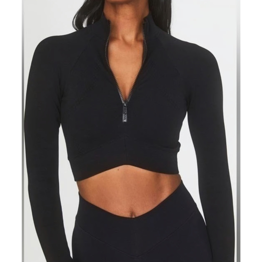 Women's Joja Midnight Black Exhale Long Sleeve Compression Top Size Extra Small